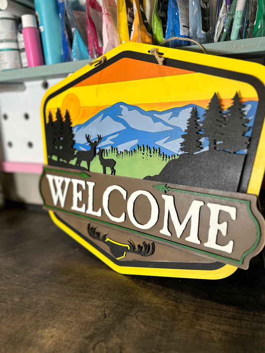 Finished -  Tabletop Sign - Welcome Mountain