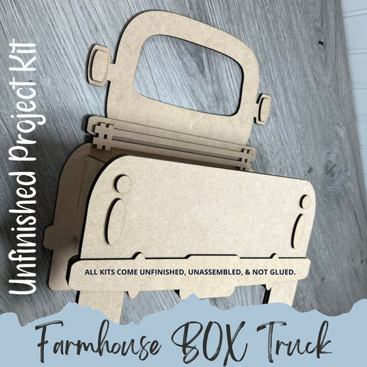 Unfinished DIY Project Kit - Farmhouse BOX Truck Starter Kit - Freestanding Truck