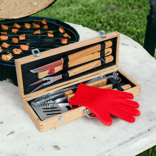 Customizable | Laser Engraved | 11 Piece BBQ Set