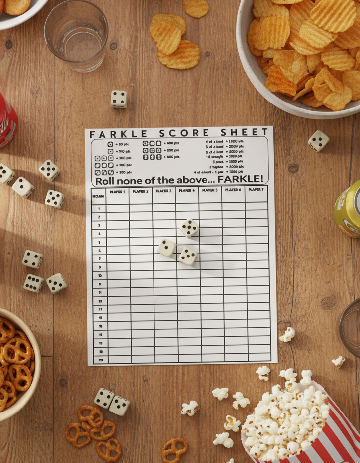 Farkle | Reusable Game Day Score Boards (8.5" x 11")