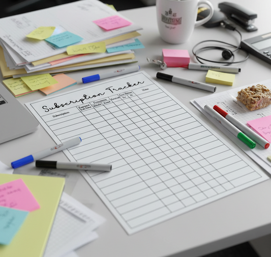 Subscription Tracker | Reusable Dry Erase  (8.5” x 11”)