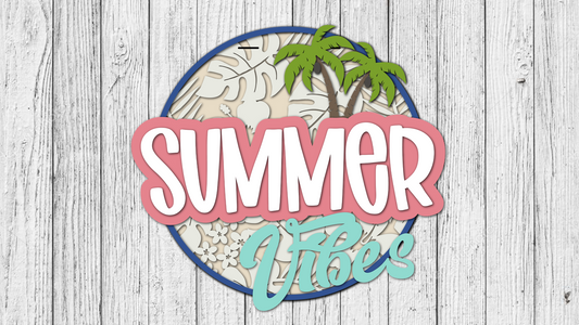 Finished -  Large Door Hanging Sign - Summer Vibes