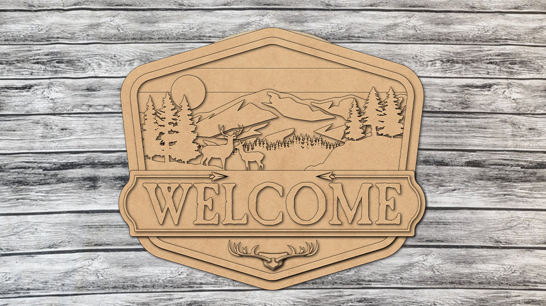 Finished -  Tabletop Sign - Welcome Mountain