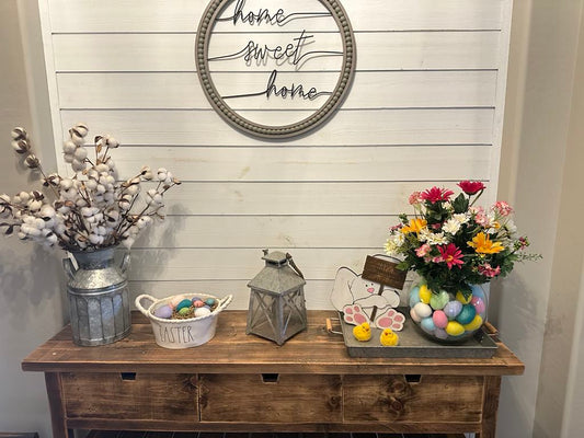 Shelf Sitter | Hugging Easter Bunny - Holding Sign