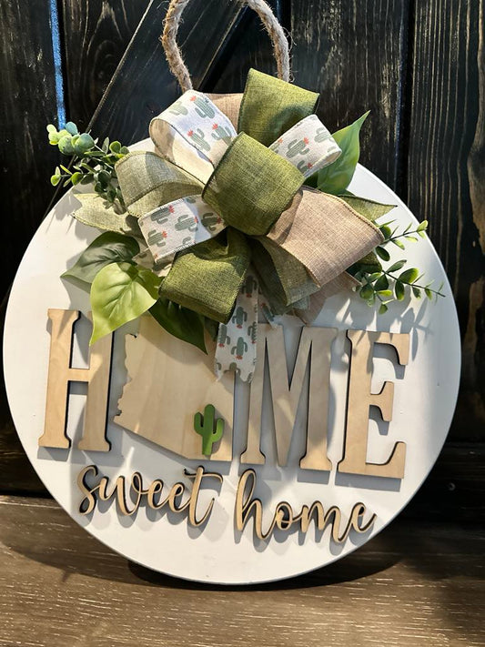 18" Inch Arizona Home Sweet Home Door Sign