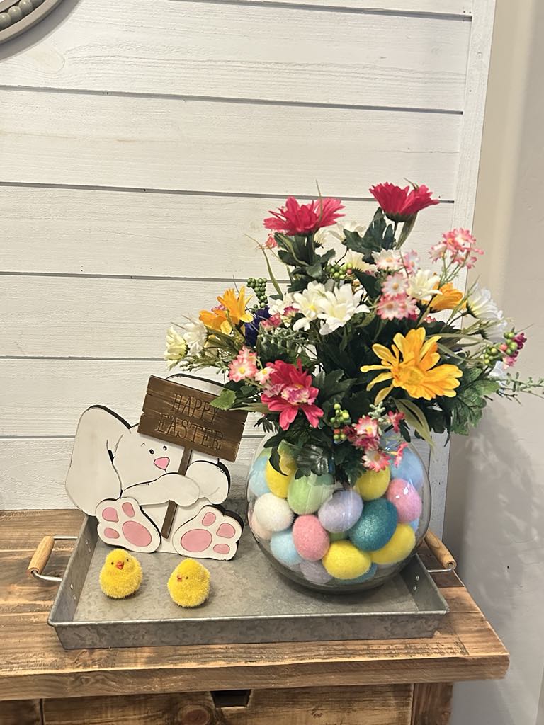 Shelf Sitter | Hugging Easter Bunny - Holding Sign