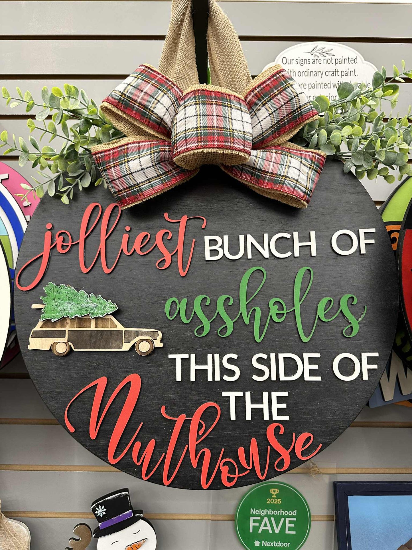 Jolliest Bunch Of Assholes | 18" 3D Door Hanging Sign