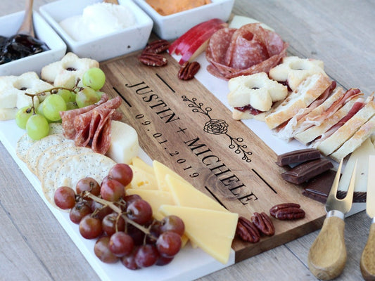 Customizable | Laser Engraved | Charcuterie Cheese Board