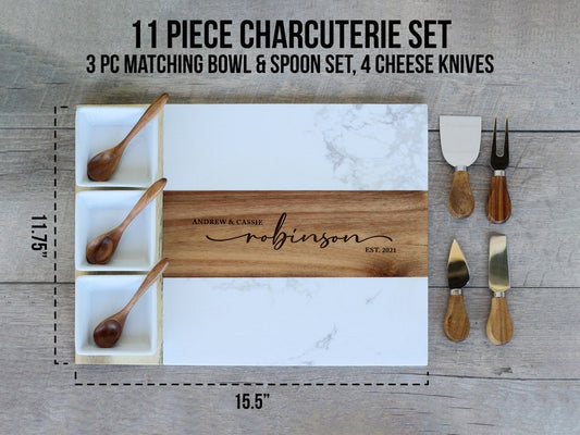 Customizable | Laser Engraved | Charcuterie Cheese Board