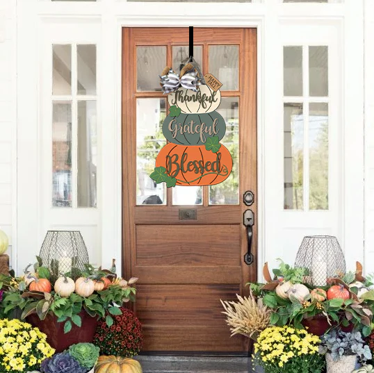 Thankful, Grateful, Blessed | Handcrafted Finished Tabletop, Or Door Signs