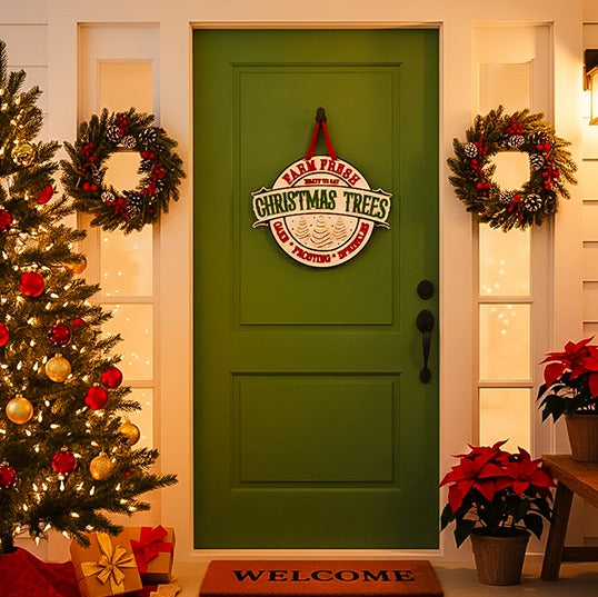 Farm Fresh Christmas Trees | Handcrafted Finished Tabletop Or Large Door Signs