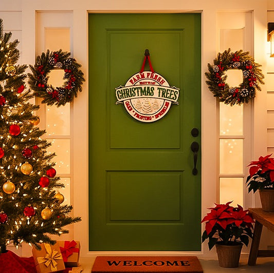 Farm Fresh Christmas Trees | Handcrafted Finished Tabletop Or Large Door Signs