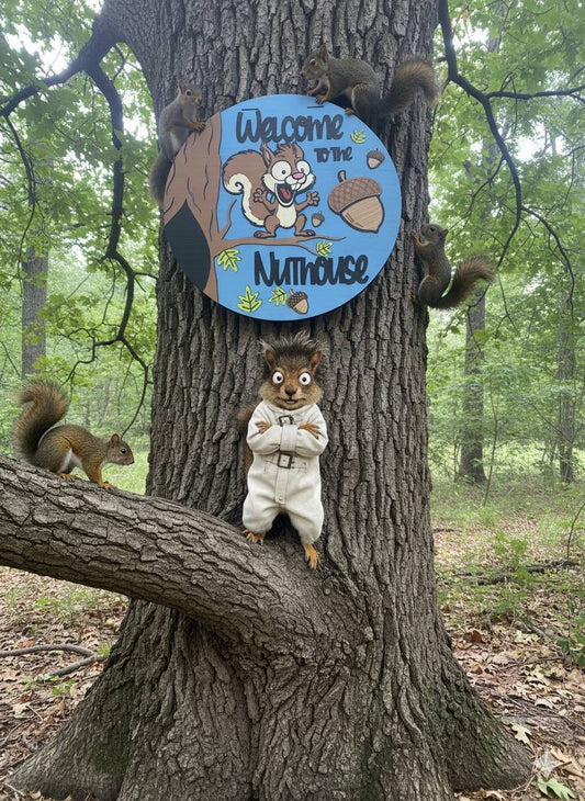 Welcome To The Nuthouse | Handcrafted Finished Tabletop Or Large Door Signs