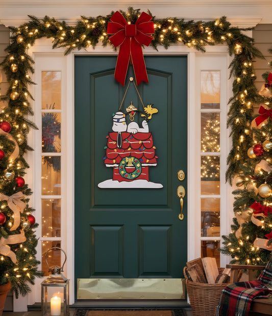 Snoopy Christmas | Handcrafted Finished Tabletop Or Large Door Signs