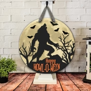 Happy Howl-O-Ween | Handcrafted Finished Tabletop Or Large Door Signs