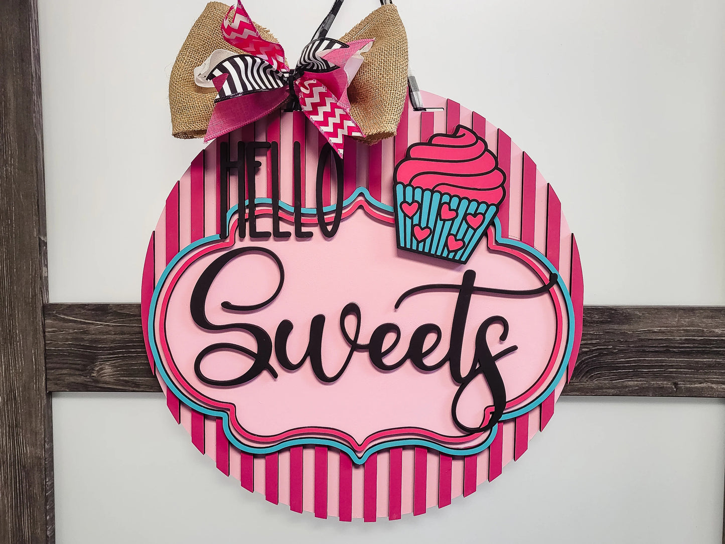 Finished -  Large Door Hanging Sign - Hello Sweets