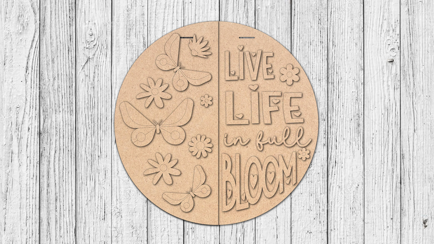 Live Life in Full Bloom | DIY Door or Tabletop Kit