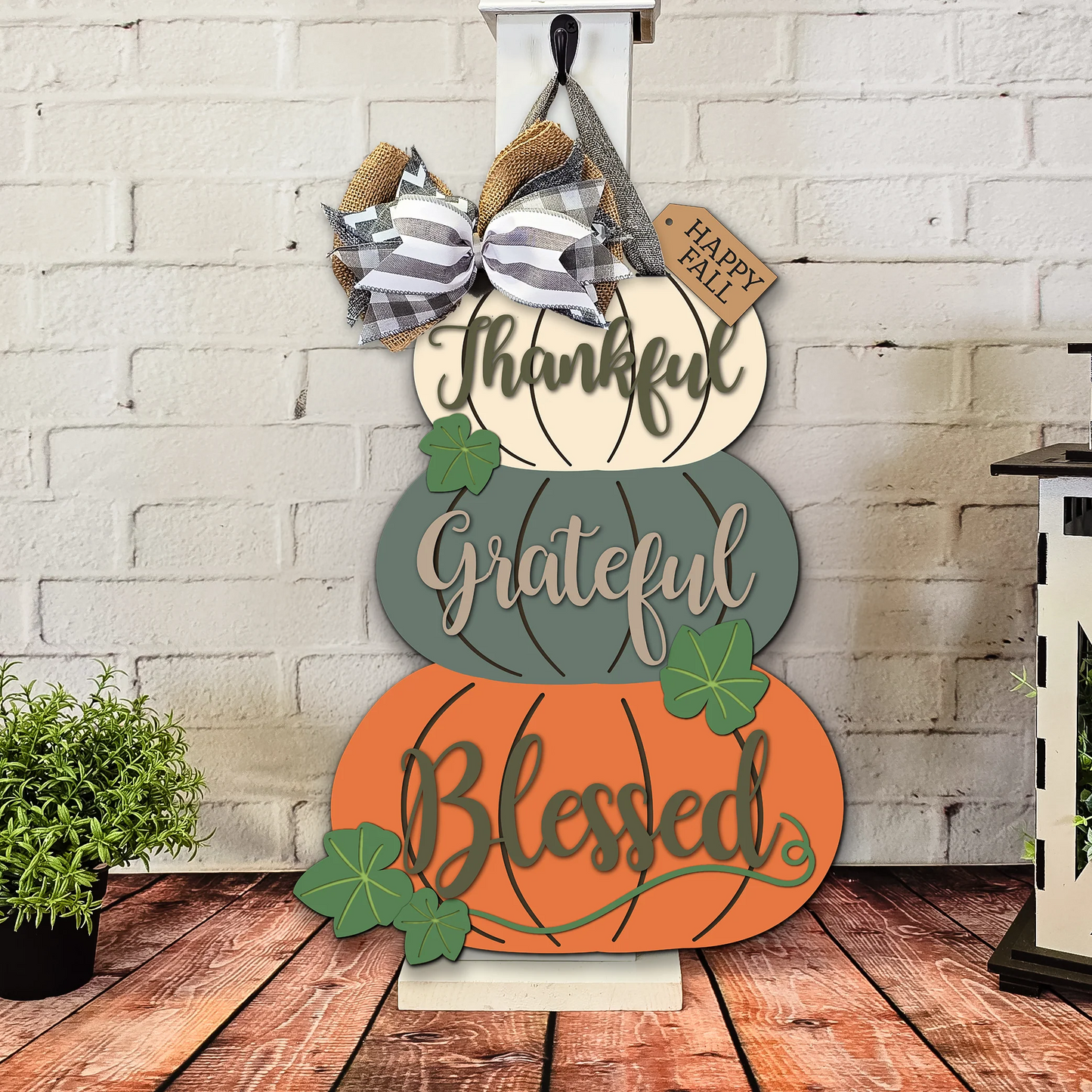Thankful, Grateful, Blessed | Handcrafted Finished Tabletop, Or Door Signs