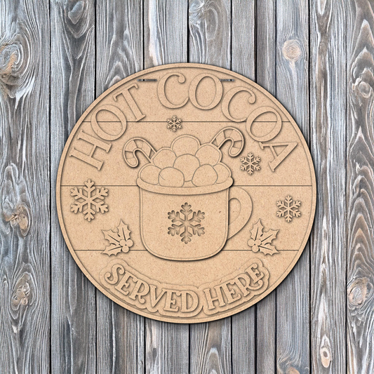 Hot Cocoa Served Here | DIY Door or Tabletop Kit