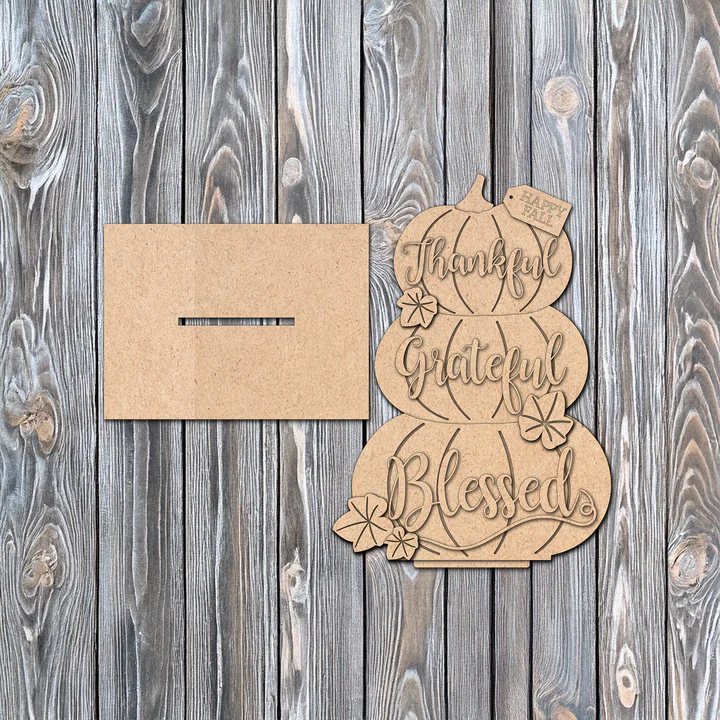 Thankful, Grateful, Blessed | Handcrafted Finished Tabletop, Or Door Signs