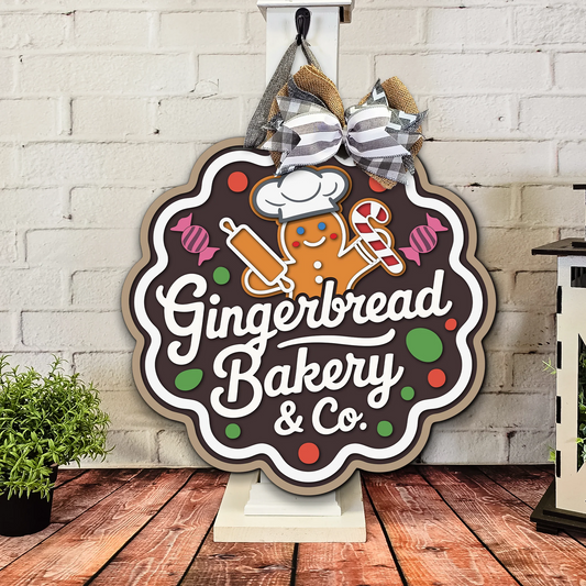 Gingerbread Bakery & Co. | Handcrafted Finished Tabletop Or Large Door Signs