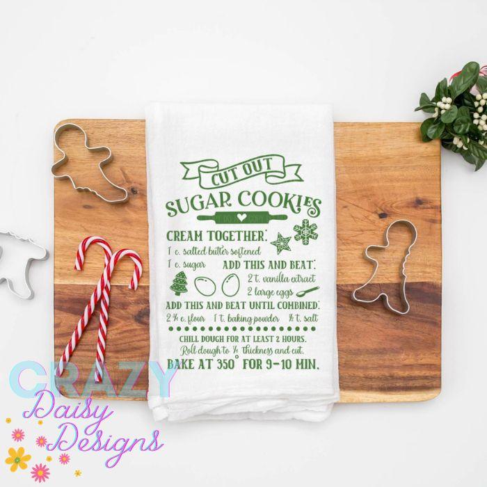 Kitchen Sugar Cookie Flour Sack Towel Recipe - Crazy Daisy Boutique