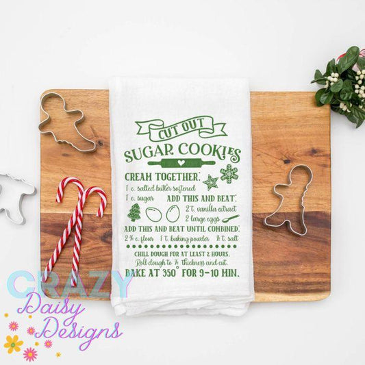 Kitchen Sugar Cookie Flour Sack Towel Recipe - Crazy Daisy Boutique